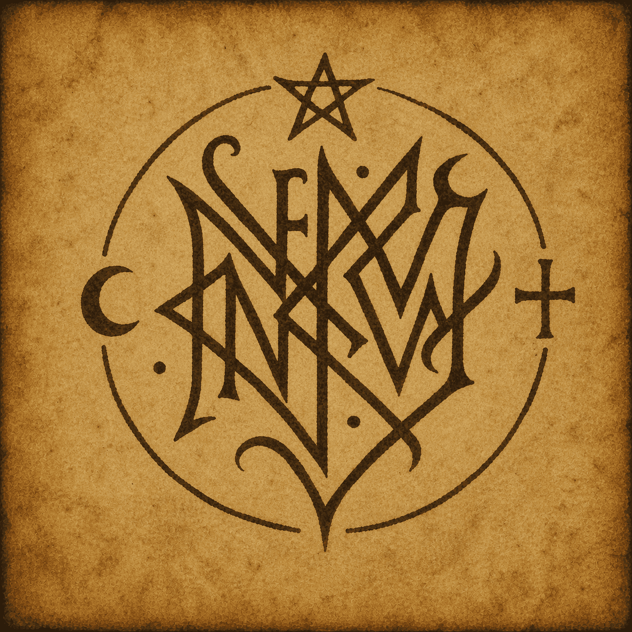 TC Myers sigil printed in dark ink on aged parchment